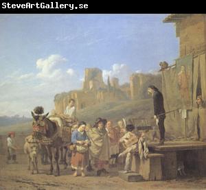 Karel Dujardin A Party of Charlatans in an Italian Landscape (mk05)